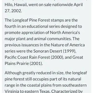 USPS COLLECTIBLE Longleaf Pine Forest Nature Poster CELLOPHANE WRAP
