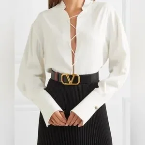 VALENTINO GARAVANI REVERSIBLE BLACK / RED VLOGO BELT 85/ 34