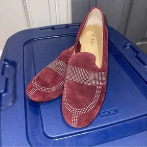Vaneli Women's Burgundy Suede Loafers Size 9.5