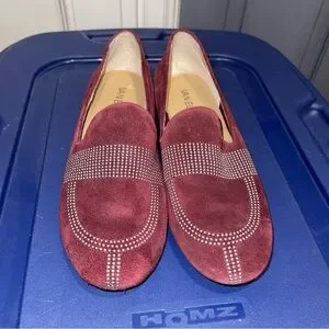 Vaneli Women's Burgundy Suede Loafers Size 9.5
