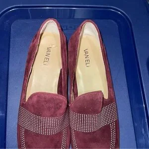 Vaneli Women's Burgundy Suede Loafers Size 9.5