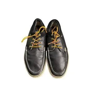 Vans Men's Black Leather Moc Toe Casual Boat Shoes 13