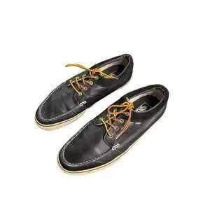 Vans Men's Black Leather Moc Toe Casual Boat Shoes 13