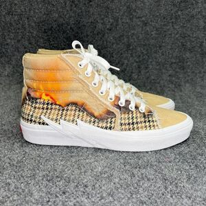 Vans SK8 Hi Bolt Shoes Mens Size 8.5 Orange Big Reveal Taos Taupe Lightning Fire