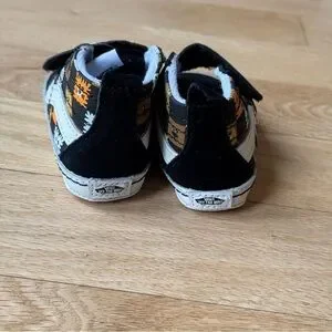 VANS Sk8-Hi Old Skool Animal Faces Checkerboard Crib Shoes Baby Sz 4 Hook & Loop