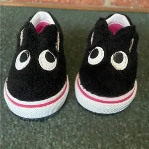 VANS Slip On Infant Baby Toddler Friend Party Furry Black Shoes size 5