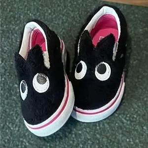VANS Slip On Infant Baby Toddler Friend Party Furry Black Shoes size 5
