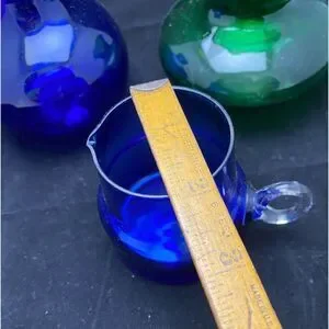 Vase lot 3 private Collet 45yr’s WV cobalt Ruffle top anchor hocking emerald