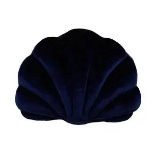 Velvet Shell-Shaped Throw Pillow – Dark Blue 20" X 15" (Insert Included)
