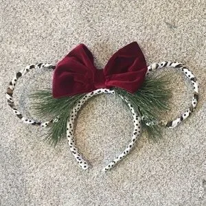 Velvet wire Minnie Mouse ear headband
