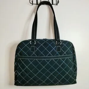 Vera Bradley (Black) Quilted Laptop Computer Carrier Tote Bag