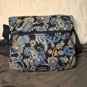 Vera Bradley Blue Paisley Messenger Bag Crossbody 13x12