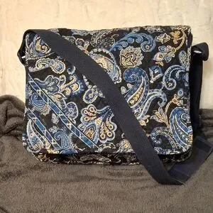 Vera Bradley Blue Paisley Messenger Bag Crossbody 13x12