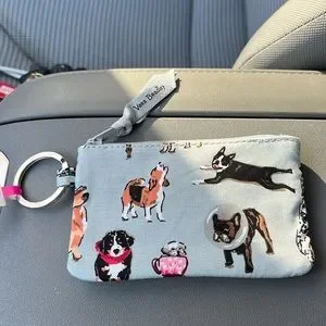 Vera Bradley dog zip id case NWT