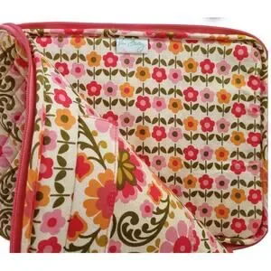 Vera Bradley Lap Top Bag NWOT Soft Orange/Pink Floral 14x11 Zip Around Case