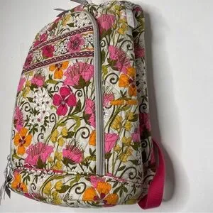 VERA BRADLEY LARGE LAPTOP BACKPACK BAG TEA GARDEN RETIRED PRINT
