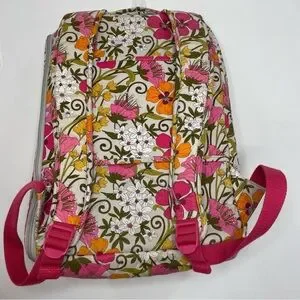 VERA BRADLEY LARGE LAPTOP BACKPACK BAG TEA GARDEN RETIRED PRINT