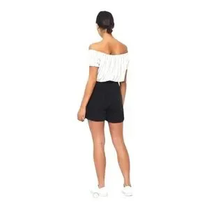 VERO MODA Nineteen High Rise Loose Black Denim Shorts