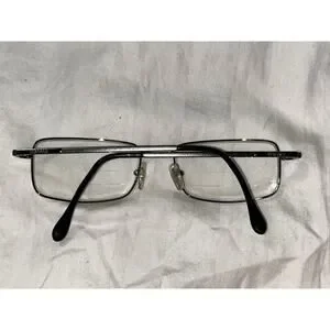 Versace MOD 1038 1001 Silver Rectangle Eyeglasses Frames 52-17 140 Italy Unisex