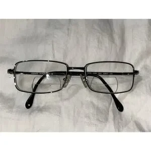 Versace MOD 1038 1001 Silver Rectangle Eyeglasses Frames 52-17 140 Italy Unisex