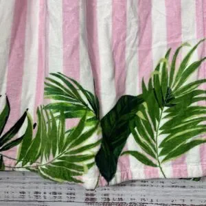 Victoria's Secret Bath Body Spa Wrap Towel Cover Up Pink White Palm Stripe 27x55
