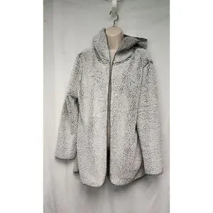 Victoria's Secret Fleece Gray Open Hooded Jacket Size M/L