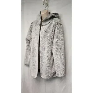 Victoria's Secret Fleece Gray Open Hooded Jacket Size M/L
