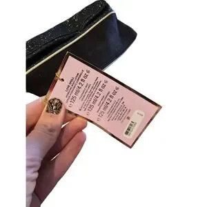 Victorias Secret Womens Black Glitter Travel Makeup Case NEW
