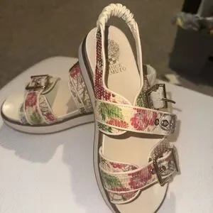 Vince Camuto Floral Cream Sandals