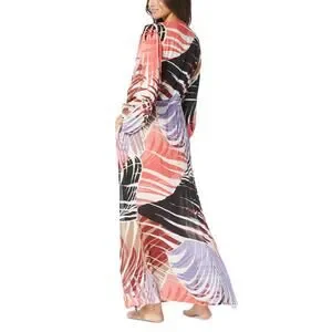 Vince Camuto Women's Printed Button-Front Cover-Up Caftan Multi Size Large NWT