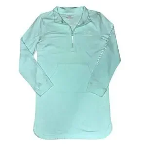 VINEYARD VINES Girls' Whale Cover-Up CRYSTAL BLUE Large 14 Collared Pullover