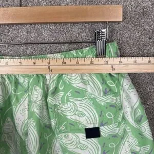 Vineyard Vines Swim Trunks Mens Small Green Fish‎ Print Logo Lined Pockets