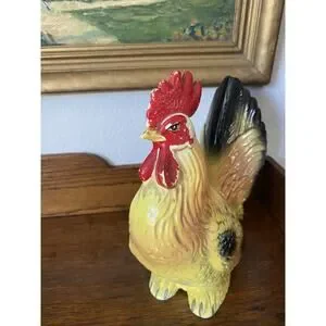 Vintage 1940s Porcelain Rooster Figure Ceramic Figurine Made In Japan