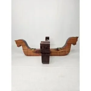 Vintage 1950s Scandinavian Mid-Century Wood Candle Holder Tapered Wooden Horses