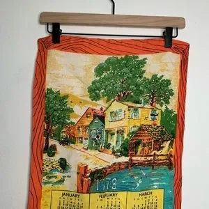 Vintage 1978 Linen Calendar Kitchen Tea Towel