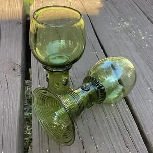 Vintage 1980 Bohemian Roemer Goblets Barware Drinkware Set