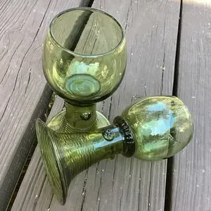 Vintage 1980 Bohemian Roemer Goblets Barware Drinkware Set
