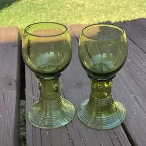 Vintage 1980 Bohemian Roemer Goblets Barware Drinkware Set