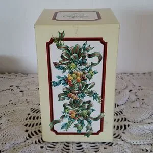 Vintage 1985 Avon Collectible Porcelain Christmas Bell With Wood Handle