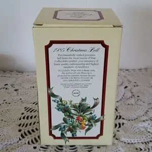 Vintage 1985 Avon Collectible Porcelain Christmas Bell With Wood Handle