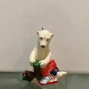 Vintage 1988 Hallmark Keepsake Christmas Polar Bear Ornament