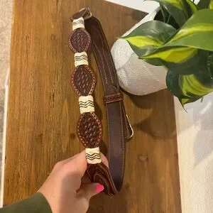 Vintage 1996 Genuine Handtooled Leather Belt - 30 Inches
