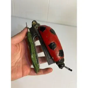 Vintage 2003 Ladybug Shaped Stapler & Paper Weight 5" - Red & Black Desk Accesso