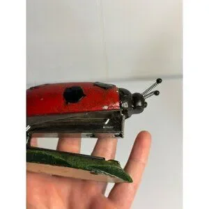 Vintage 2003 Ladybug Shaped Stapler & Paper Weight 5" - Red & Black Desk Accesso