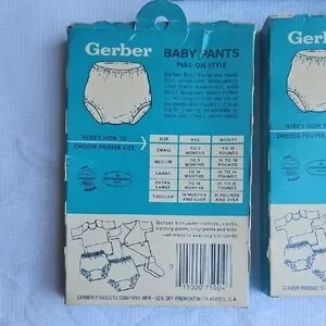 Vintage 3 Pair Gerber Waterproof Vinyl Baby Pants White
