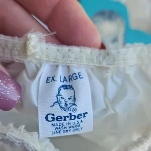 Vintage 3 Pair Gerber Waterproof Vinyl Baby Pants White