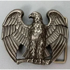 Vintage 3D Bald Eagle Belt Buckle Avon Metal Biker Patriotic USA Gray