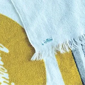 Vintage 70's Cannon Schaefer Beer Can Cotton Fringe Bath Beach Towel
