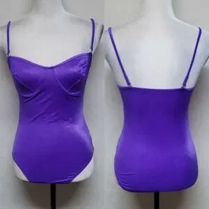 VINTAGE 70s Purple Underwire Maillot Swimsuit