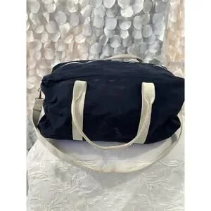 Vintage 80’s Canvas Boat Duffle Bag Navy HEAVY Large Clean Made In USA